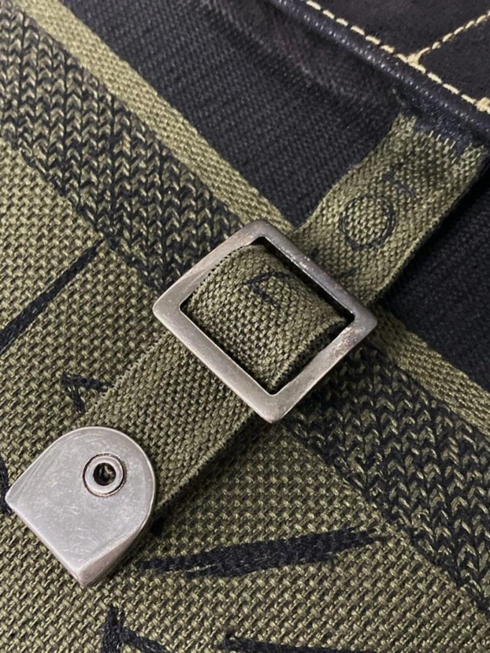 DIOR/ChristianDior Diorcamp - Khaki Black Jacquard Shoulder Bag - Picture 11 of 15